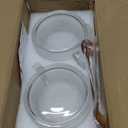 Mfacoy Vintage Coffee Mugs Set of 2, 14 oz Embossed Glass Cups with Handle, Clear Cups for Cappuccino, Latte, Cereal, Yogurt, Milk, Hot or Cold Beverages (Translucent)