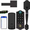 Harfo Fingerprint Smart Door Lock for Front Door with Handle Set, App Control, Keyless Entry Keyless Deadbolt, Digital Electronic Touchscreen Keypad, Auto Lock, Easy to Install, Aged Bronze