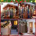 9 Pcs Christmas Party Decorations with Tassels 3.8ft Christmas Flowing Hanging Decorations Santa Claus Snowman Gingerbread Elk Hanging Decor for Xmas Winter Holiday Party Indoor Outdoor Decor