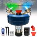 RGB LED Pond Fountain Aerator 750W with Color-Changing Light Show, 1HP 15000 GPH Floating Aerating Pump, 100ft Power Cord, Wireless and Time Control, Perfect for Ponds & Lakes (RGB)
