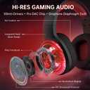 AOC Bluetooth Gaming Headset with Mic for PC, PS5/4, Nintendo Switch, 2.4GHz Wireless Gaming Headphones with RGB, USB-C, 7.1 Virtual Surround 20ms, Latency, 45H Playtime- Red