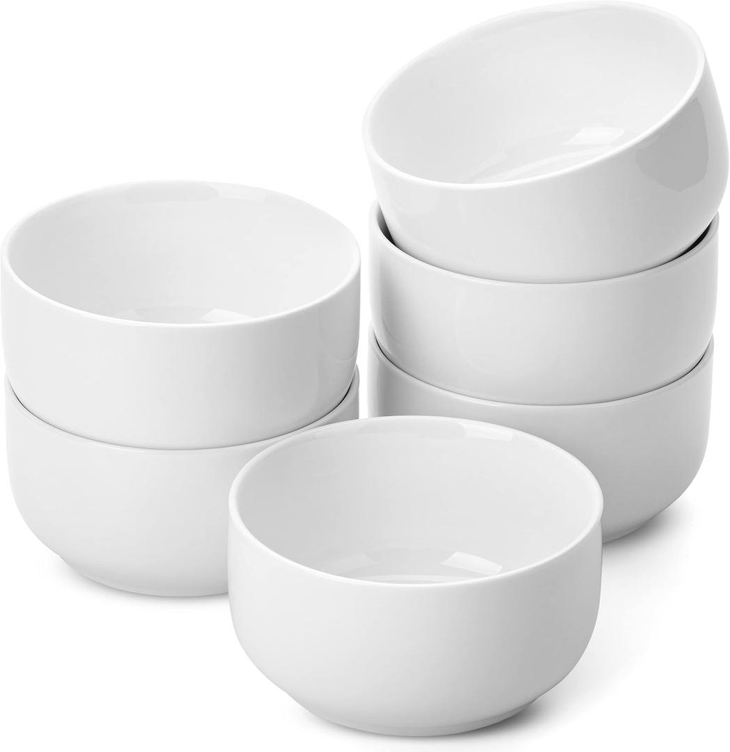 BTaT- White Cereal Bowls, Set of 6, 22 Ounces, Small Bowls, Christmas Gifts