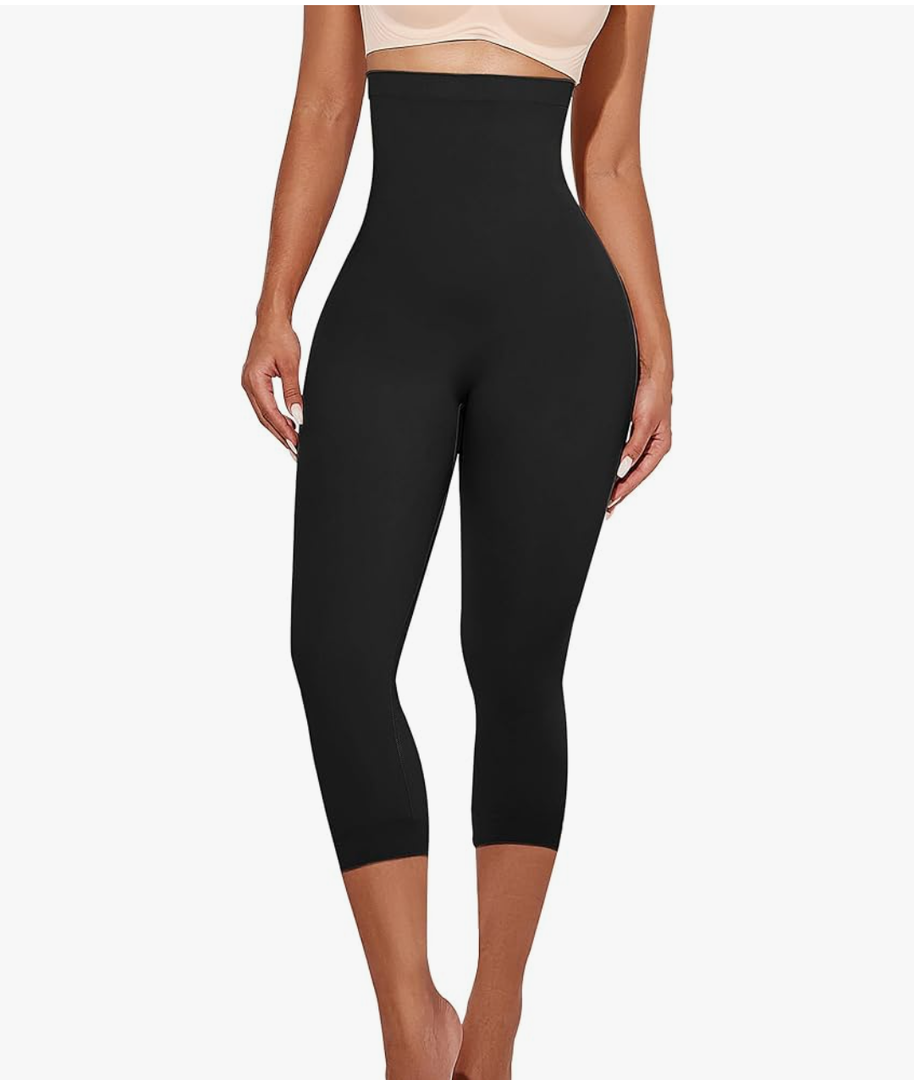 High Waisted Seamless Shapewear Leggings for Women Tummy Control Body Shaper Butt Lift Thigh Slimmer, Black, L