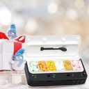 Pill Dispenser with Alarm, Daily Medicine Pill Organizer with up to 7 Alarms A Day,Smart Pill Box 6 Compartments, Pill Reminder for Elderly,White (White)