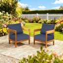 23.5"x27" Outdoor Deep Seat Patio Cushions Set of 2, Deep Seat Bottom Resilient Foam Filling Water-Resistant Stain-Resistant UV Resistant Weather Resistant with YKK Zippers, Sky