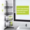 Aitatty Corner Shower Caddy Standing: 4-tier Rustproof Shower Organizer Shelf - Floor Shower Corner Shelf Rack Stand for Bathroom Black