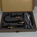 Bathroom Faucets for Sink 3 Hole, Hurran Matte Black Bathroom Sink Faucet with Pop-up Drain and Supply Lines, Stainless Steel Lead-Free Widespread Faucet for Vanity RV Farmhouse Sink (8 Inch)