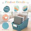 6 Pack Picture Book Bins with Dividers for Classroom, Boho