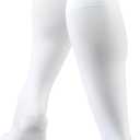 Truform Sheer Compression Stockings, 15-20 mmHg, Women's Knee High Length, Open Toe, 20 Denier, White, Medium