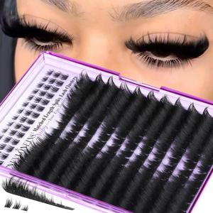 TNFVLONEINS Mink Lash Clusters with Bottom Lashes Spikes Eyelash Clusters D-Curly Cluster Eyelash Extensions Bottom Lash Extension Matched Length 12-22MM Individual Lashes Wispy Thick Lashes Clusters