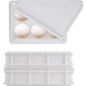 Set of 2 Pizza Dough Proofing Box - 15.7 x 11.8 inch Dough Proofing Container with Lid - Stackable for Storage
