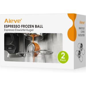 AIEVE 2 Pack Espresso Cooling Ball, Stainless Steel Frozen Ice Rock for Coffee, Espresso Accessories Extract Brew Chilling Tool Chiller Gift for Birthday, Valentine's Day, Christmas