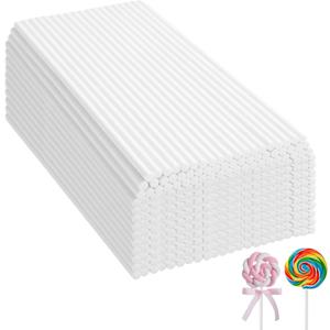 1500PCS 6 Inch White Treat Lollipop Sticks, Paper Cake Pop Sticks, Candy Sticks for Cookies,Rainbow Candy,Chocolate,Cake Topper