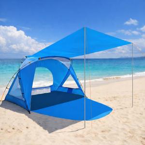 Beach Tent, Portable Sun Shelter for 2-8 Person with UPF 50+ UV Protection, Easy Setup Waterproof Beach Shade Canopy Cabana for Family Outdoor and Picnics, Fishing with Carrying Bag