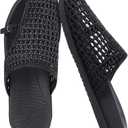 COFACE Womens Dressy Orthotic Sandals with Plantar Fasciitis Arch Support Ladies Breathable Woven Mesh Mules Lightweight Fashion Flats Sandles Comfortable Cushion Walking Slides