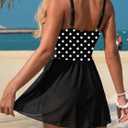 Aleumdr One Piece Swimdress Swimsuit for Women Tummy Control with Mesh Skirt Tie Knot Swim Dresses Bathing Suit,2XL