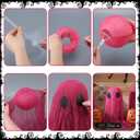 3 Sets Pink Halloween Decor DIY Crafts Kit Pink Ghost Centerpieces Set Include 6 Gauze, 3 Acrylic Stand, 6 Lantern Spooky Halloween Table Decor for Home Indoor Haunted House Party