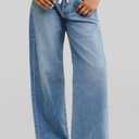 Cicy Bell Womens Wide Leg Jeans Drawstring High Waisted Baggy Straight Leg Jeans Trendy Boyfriends Denim Pants with Pockets (M)