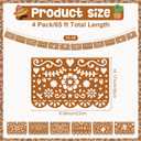 Tiamon 4 Pack Mexican Party Decorations Plastic Papel Picado Banner Garland Waterproof Cielito Lindo Decor for Baby Shower Day of The Dead Wedding Cinco De Mayo Outdoor Decor (Dark Brown)
