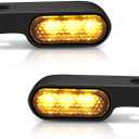 NTHREEAUTO Mini LED Turn Signals Handlebar Marker Light Front Motorcycle Blinkers Compatible with Honda Shadow Harley Dyna Sportster Kawasaki Vulcan Yamaha V-Star Road Star