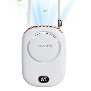 Portable Neck Fan, Mini Small Personal Handheld Fan USB Rechargeable 3 Speed for Girls Boys Woman Eyelash Travel Home Office Outdoor (Black)