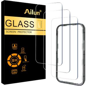Ailun 3 Pack for iPhone Air Screen Protector [6.5 inch] with Installation Frame, Tempered Glass, Sensor Protection, Dynamic Island Compatible, Case Friendly