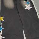 DFGIGT Men's Hip-hop Embroidered Baggy Jeans Loose Fit Denim Black Trousers Distressed Straight Leg Relaxed Fit 2023s Extreme Motion Skater Skateboard Street, D10 Black, X-Large