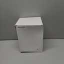 Small Bathroom Trash Can with Natural Bamboo Lid Soft Close3 Liter / 0.8 GallonStainless Steel Garbage Can with Removable Inner Bucket andStep PedalWhite