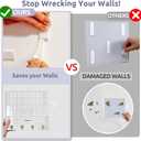2 x Bedside Shelf Wall Mount, Adhesive Bedside Shelf Accessories Organizer with Hooks and Cable Clips,Dorm Bedside Wall Storage for Phone, Remote, Earphone,Plastic (White)