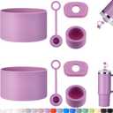 HYZ 8 Piece Accessories for Stanley Cup, Silicone Spill Proof Stopper Set and Protective Boot Including Straw Cover Cap for Stanley H2.0 20oz 30oz 40oz Tumbler, Lilac
