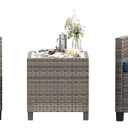 Shintenchi 3 Pieces Patio Furniture Set 3 Pieces PE Rattan Wicker Chairs with Table Outdoor Furniture for Backyard/Garden/Poolside/Outdoor Restaurant Gary Rattan with Blue Cushion