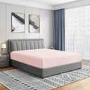 Cathay Home Twin Fitted Sheet - Double Brushed Ultra Soft  Wrinkle & Fade Resistant - 14" Standard Pocket Fitted Sheet Only - Good Fit for 12"-16" Deep Mattress (Twin, Blush)