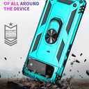 Androgate Designed for Google Pixel 6 Case with HD Screen Protectors, Military-Grade Metal Ring Holder Kickstand 15ft Drop Tested Shockproof Cover Case for Pixel 6 Teal