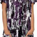 KISSMODA Woman Lightweight Dress with Hood Short Summer Pullovers with Pockets Long Tunics Top for Leggings (Purple, S)