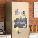 6 Pcs Halloween Fridge Magnets Little Ghost Themed Halloween Refrigerator Decoration Magnets Cute Cartoon Spooky Magnetic Holiday Fridge Magnet for Mental Door Kitchen Garage Home Party Car Decor