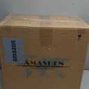 AMASHEN 18 Inch Vessel Sink Oval Undermount Bathroom Sink Ceramic Vanity Sink with Overflow, White UB-11