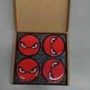 4 x 65mm Wheel Centre Alloy Hub Center Caps Compatible with VW 3B7 601 171 / 6U7 601 171 Hubcaps Black Red Eyes CV 9