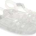 2 x Toddler Sandals Jelly Shoes Girls Unisex Boy Flat Retro Slides Clear Kids Water Slippers Slingback Summer Beach Size 8 Adjustable Buckle Glitter Dress Soft