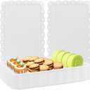 Plastic Serving Trays,24 Pack Rectangle Serving Platters Decorative Serve Tray Dessert Table Tray,15"x10" Rectangle Platters, Decorative Dessert Table Trays, Cake, Cookie Catering Plates(White)