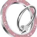Magnetic Phone Ring Holder for MagSafe, Cute Twinkle Finger Ring Grip Holder [Upgrade], MagSafe Accessories for Women iPhone 17 16 15 14 Pro Max Plus Air (Pink Glitter)