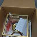 JONATHAN Y JYL7610B 12" Modern Farmhouse Semi Flush Mount Ceiling Light, 4-Light Brass Gold Lantern Fixture, Pagoda Candelabra Light for Low Ceilings, Entryway, Hallway, Kitchen, Bedroom