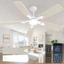 Ceiling Fans with Lights, 52 Inch Modern Ceiling Fans with Lights and Remote Control, DC Reversible Motor, Noiseless, 3CCT, Ceiling Fan for Bedroom, Living Room, Apartment Indoor/Outdoor Use