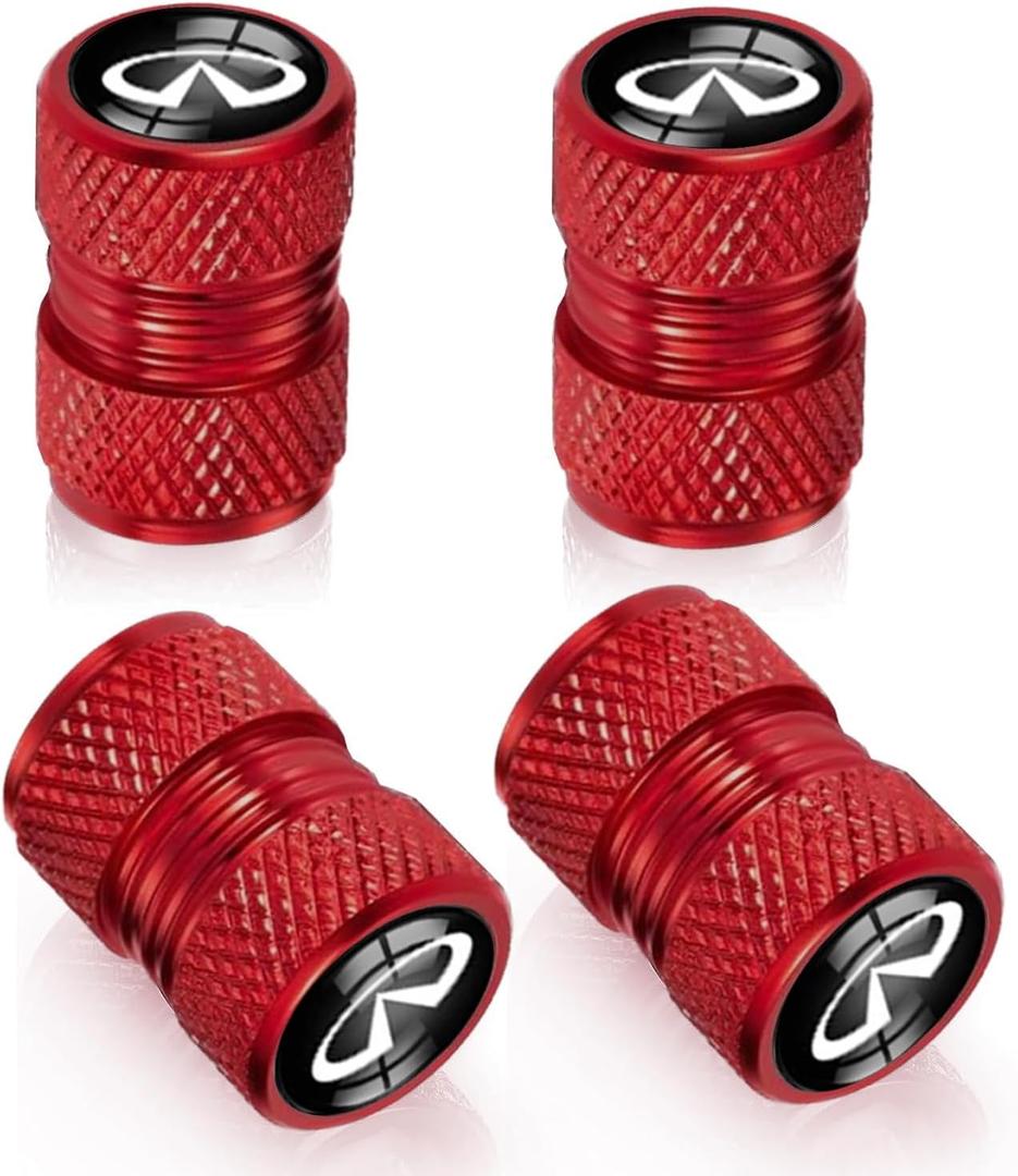 2 x 4Pcs Automobile Tire Valve Stem Covers for Infiniti QX50 Q50 Q70 Q70L Q60 QX30 QX60 Infiniti Series Vehicles and Other Motor Vehicles Tire Valve Cap Covers Red