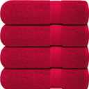 Infinitee Xclusives Luxury 100% Ring-Spun Cotton Bath Towels Set of 4 (27x54 inches)  Soft, Absorbent & Quick-Drying Towels for Bathroom, Gym, Spa & Hotel Use (Burgundy, Bath Towels)