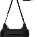 BAGSMART 2 in 1 Puffy Camera Sling Bag for Photographer, Everyday Shoulder Crossbody Bag with Pockets Digital Camera Case for DSLR/Mirrorless, Black