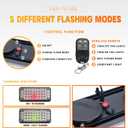 Red Magnetic Flashing Strobe Light/w Controller, Battery Operated Rechargeable LED Safety Lights, Mini Portable Emergency Warning Light Bar for Police Car, Fire Trucks Vehicles 2-Pcs