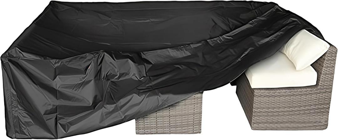 Patio Furniture Set Cover Outdoor Sectional Sofa Set Covers Outdoor Table and Chair Set Covers Water Resistant Large 315cm L x 160 cm W x 74 cm H, Rectangular 126" L x 63" W x 28" H, Black 420D