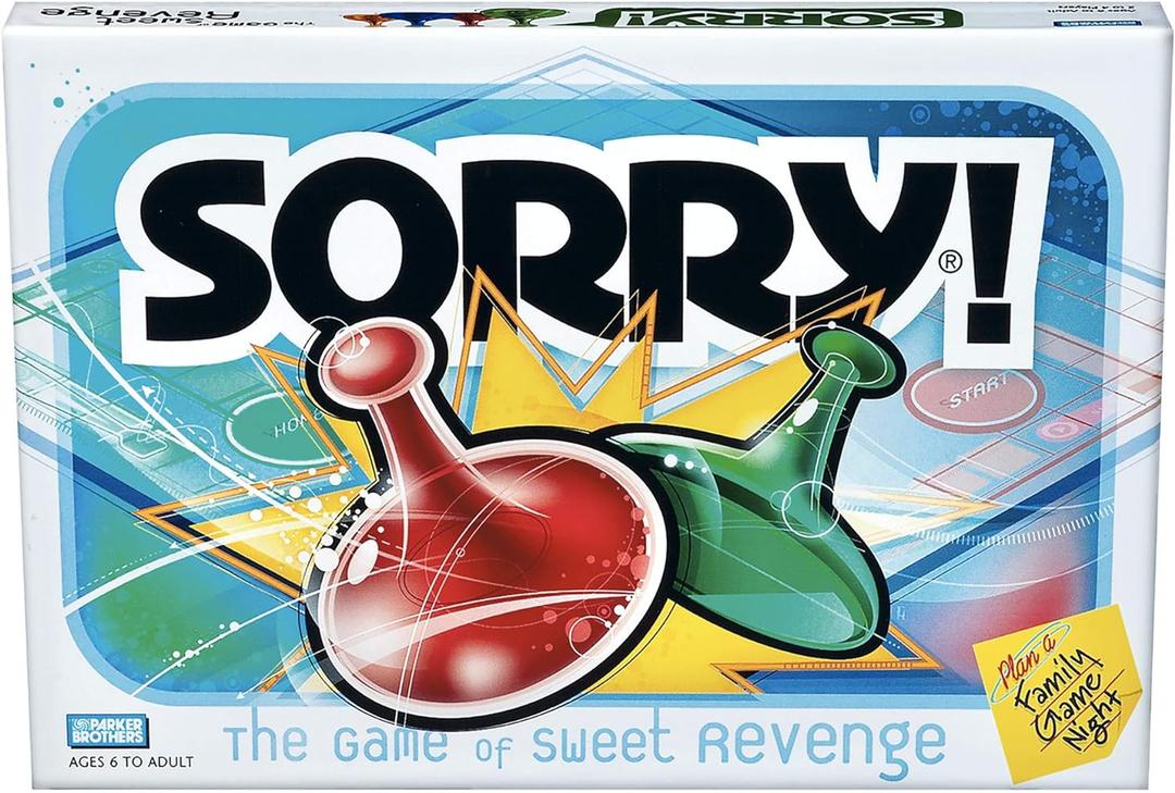 Hasbro Gaming Sorry! Family Board Games for Kids and Adults, 2 to 4 Players, Ages 6 and Up 
