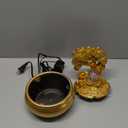 Gold Money Tree Feng Shui Desktop Water Fountain Waterfall Decoration with LED Light Portable Tabletop Decorative Zen Meditation Waterfall for Office Living Room Craft