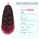 Burgundy Crochet Braids 12 Inch 7 Packs Goddess Box Braids Crochet Hair Omber Red Boho Crochet Braids with Curly Ends Synthetic Bohemian Braiding Hair Extensions (1B/Bug)